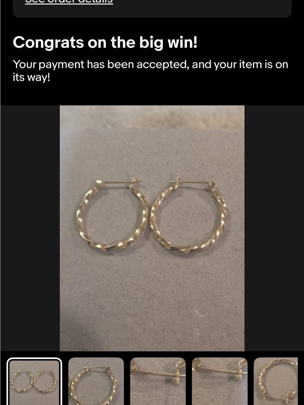 ESTATE 14KT YELLOW GOLD TWISTED HOOP EARRINGS 7/8" 1.75 GRAMS